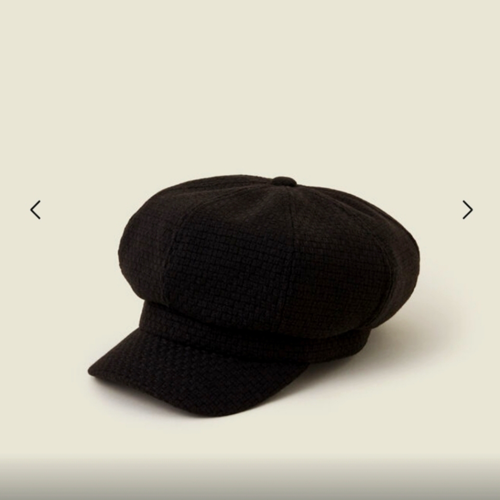 Accessorize Waffle Bakerboy Hat Black
